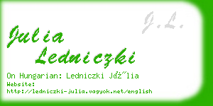 julia ledniczki business card